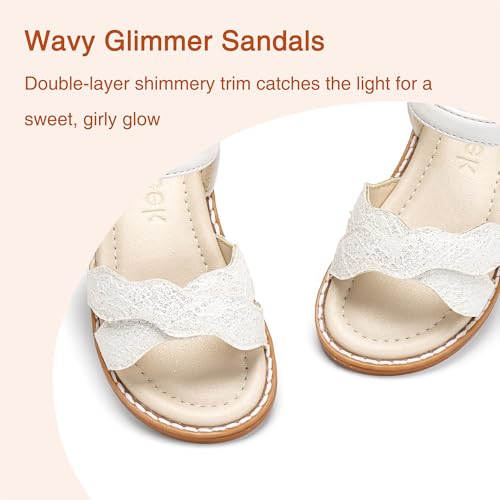 Image of Girls Dress Sandals Comfy Hook and Loop Summer Shoes for Toddlers