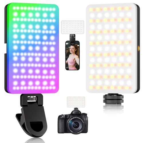BNEHHOV Luce Video RGB, 138 LED Portatile Luce Selfie per Telefono Ricaricabile, 360° a Colori CRI...
