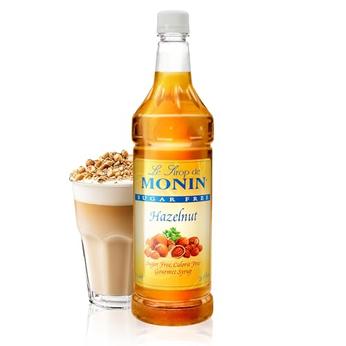 Monin - Sugar Free Hazelnut Syrup, Nutty Taste of Caramelized Hazelnut, Natural Flavors, Great for...