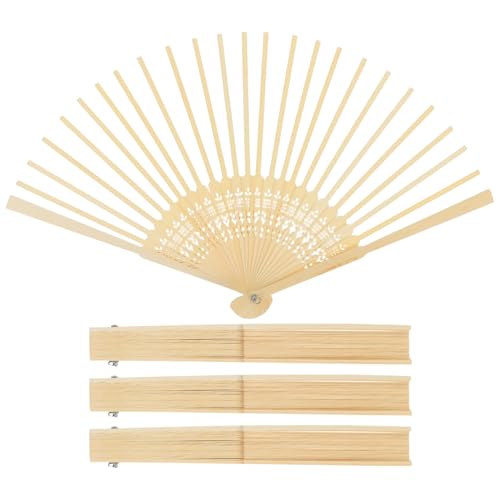 Alipis 4 pièces Cadre Éventail pour DIY Matériel Éventail à Main Culturel et Élégance Beige