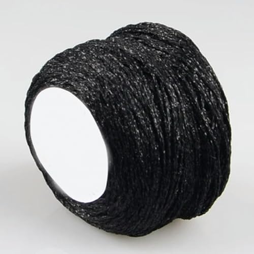 VICIYOO Hilo de algodón Metalizado de 50 g y 150 m para Tejer, Hacer Ganchillo, Tejer a Mano, Hilo Hueco para Bricolaje, Hilo Metalizado para Tejer a Mano