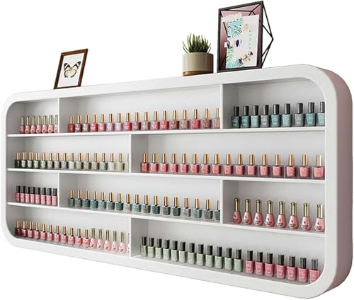 Estante de exhibición de esmalte de uñas, estante organizador de pared para aceites esenciales y cosméticos, perfecto para baño, dormitorio o almacenamiento de salón