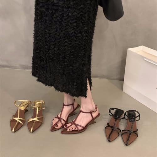 Women's ramp-heeled solid-color lace-up Roman sandals, summer fashionable casual sandals3