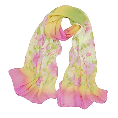 Changeshopping(TM) 1PC Fashion Long Soft Wrap Lady Shawl Chiffon Scarf Beach Scarves for Women (Hot pink1)
