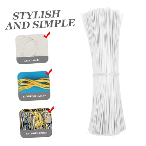 CHILDWEET 1000pcs Alambre de Hierro Galvanizado para Cables Eléctricos Proyectos del Hogar y Jardín Alambre resistente a la oxidación para soporte y organización de plantas miniatura 3