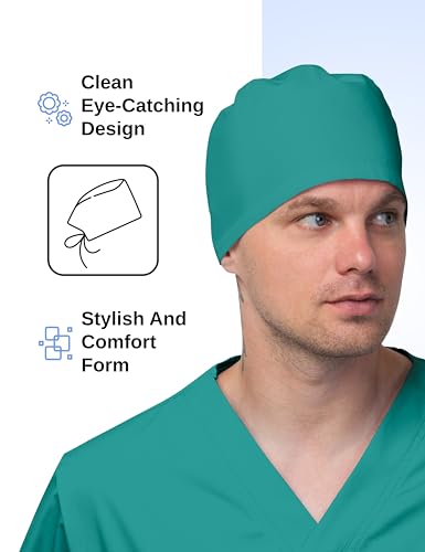 Image of Solid Working Cap Scrub Cap for Women and Men Unisex Surgical Cap Comfortable and Stylish Scrub Hat