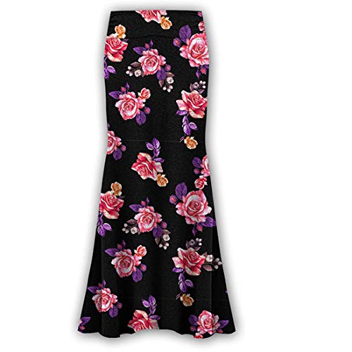 Jupe gitan Franki longue à motif floral imprimé et coupe évasée fluide
