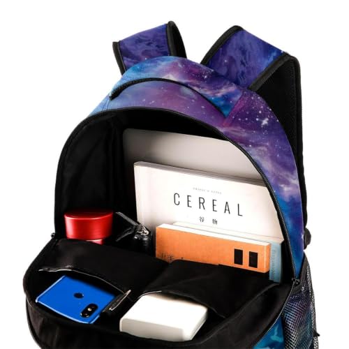 Bolsa para libros y laptop con estampado de universo mochila impermeable casual juvenil 4