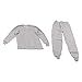 Kikumi Traceless Men's Thermal Underwear Set Warm Comfortable Lightweight Round Neck Long Top and Knickers, bright grey (ral 7035), One Size