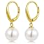Yellow Gold Pearl Leverback