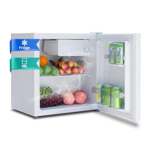 SMETA 48L Mini Kühlschrank, Klein Kühlschrank mit Gefrierfach, 230V Leise Tischkühlschrank für...