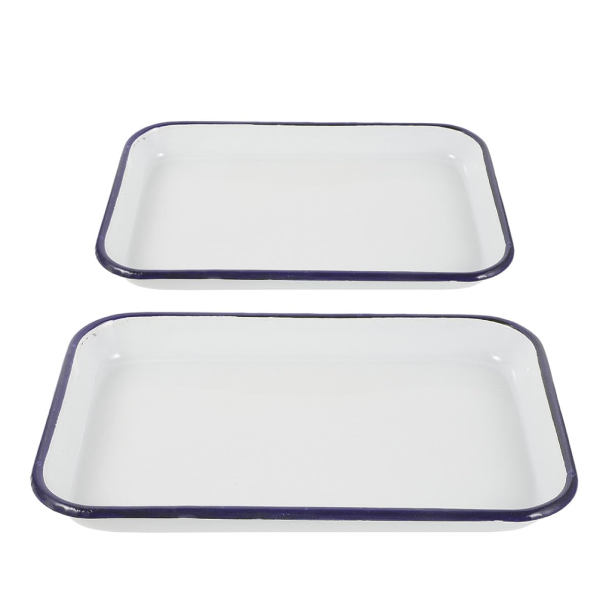 Bandejas Resistentes al Desgaste Antiadherentes Rectangulares para Hornear Esmaltadas 2 Piezas para Hornear y Asar en Cocina