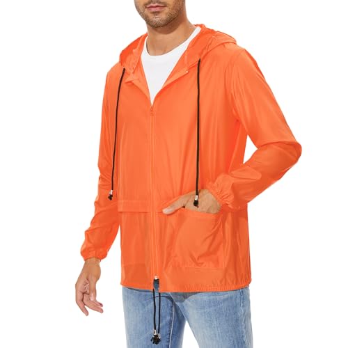 American Trends Raincoat for Men Waterproof with Hood Mens Rain Jacket Windbreaker Jackets Rain Coat2