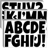 Bemeol Letter Stickers 432 Pieces 36 Sheets Bulletin Board Letters 3 Inch Classroom Alphabet Poster Board Letter for Bulletin Board Display School Decor(Black)