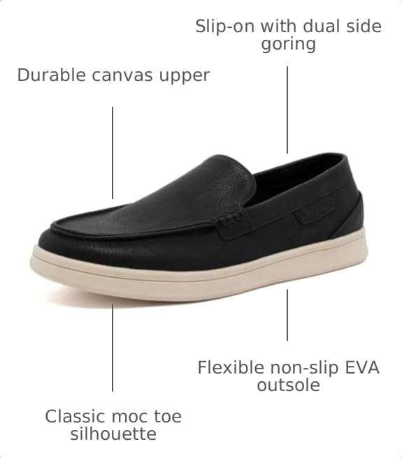 Image of Nautica Men's Slip-On Loafers Casual Moc Toe Sneakers Boat Shoes Slipper for Men - Lightweight & Comfortable - Derwin