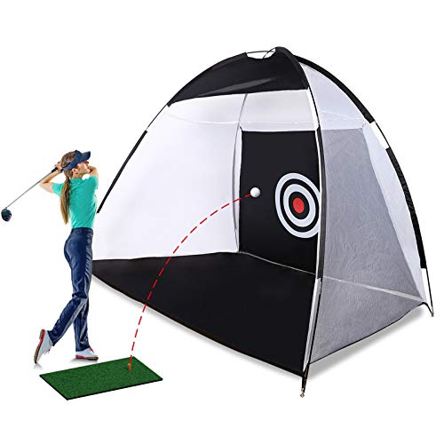 NOHPILY Golf Practice Net Golf Hitting Cage Tent Golf Training Equipment Indoor Outdoor, 3 x 2m