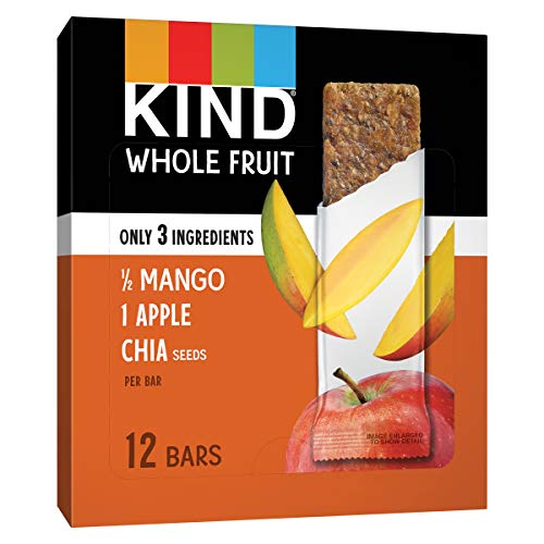 KIND, Whole Fruit Bars Gluten Free No Sugar Added 1.2oz, Mango Apple Chia, 12 Count