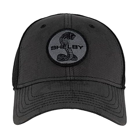 Shelby Snake Tactical Mesh Cap Grey/Black | Officialy Licensed Shelby® Product | Adjustable, One-Size Fits All | Chino Twill with Sandwich Mesh, Black, Large Cover