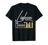 Lisboa, Portugal Lisboa Portugal Ciudad Skyline Mapa Viajes Camiseta