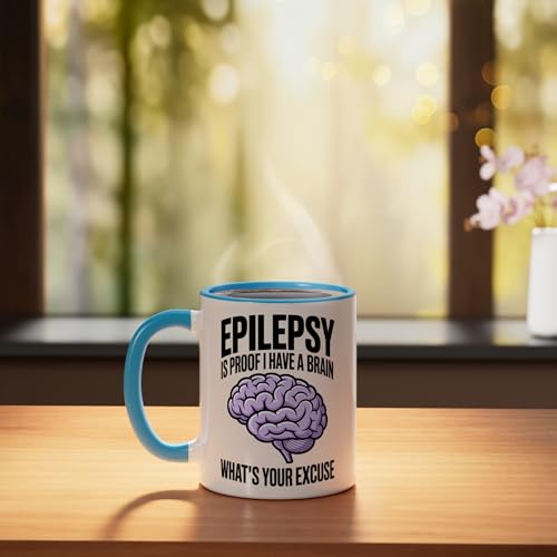 Taza de cerámica azul y blanca para epilepsia miniatura 3