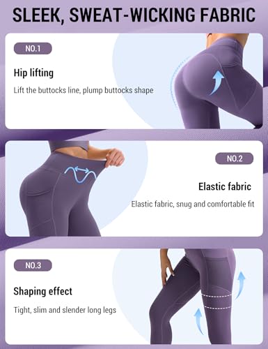 Image of Venzina High Waist Tummy Control Yoga Pants for Women - Super Soft Squat Proof Leggings with 4- Way Stretch for Gym, Running, Yoga & Daily Casual Wear