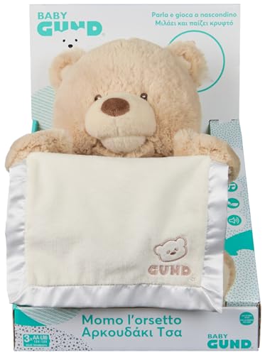 GUND, Momo l'Orsetto, Peluche Interattivo per Bambini e Neonati, Gioca a Nascondino, Orso Peluche da Abbracciare, 10+ Mesi