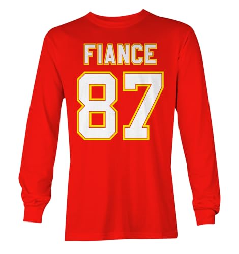 Fiance 87 Football Jersey - Taylor Travis Unisex Long Sleeve Shirt (Red Small)