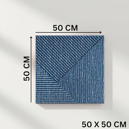 Image of Kayra Decor PVC Panel for Wall - Fluted Design Electric Blue Color 19.7 inch x 19.7 inch (Pack of 40) - Covers 107.80 Sq. Ft.