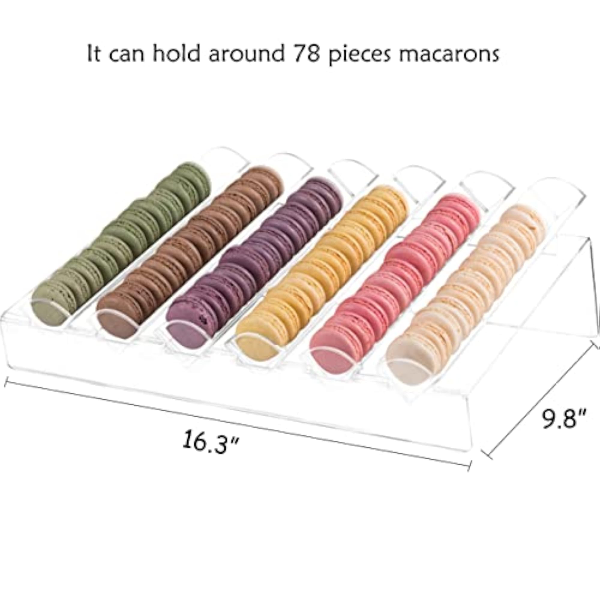 Acrylic Macaron Display Tray with 6 Inserts, Elegant Dessert Stand