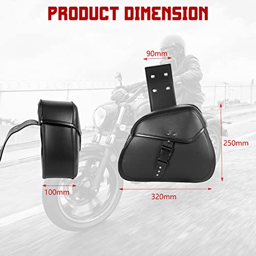 Innoglow Motorcycle Saddlebags Throw Over Bags Side Saddle Bags Pu Leather Black Universal For Harley Cruiser Bobber Chopper Suzuki Kawasaki Yamaha #TOP1