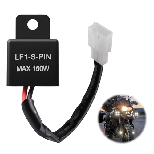 Relé Intermitente LED Electrónico 12V para Moto Rele de Intermitentes Independiente de la Carga Compatible con Lámparas LED y Halógenas Instalación Directa Universal