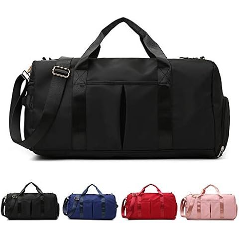 Sports Gym Bag For Men and Women Travel Duffel bag with Wet Pocket and Shoes Compartment Sports Duffel Bag (Black) Cover
