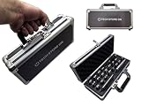 TECH STORE ON Flash USB Thumb Drive Holder Storage Organizer Case with Swivel Handle | Antistatic and Shockproof (aluminum, medium, holds 24 USB, 2 HDD slots)