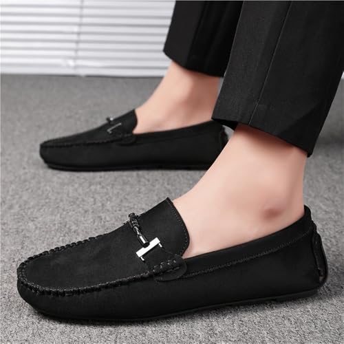 Men's Vintage Loafers Suede Vamp Comfor Vintage Solid Color Round Toe Non Shoe Slip On2