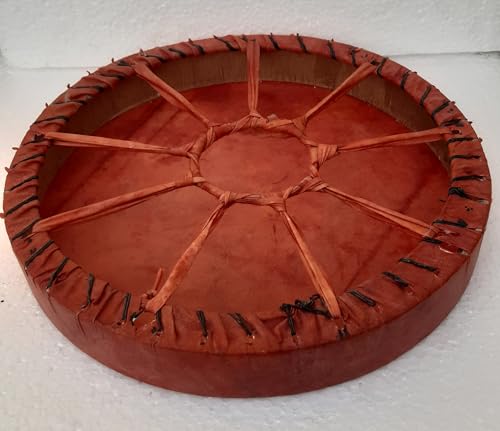 Tambour chaman amérindien de 46 cm avec son maillet en peau de buffle
