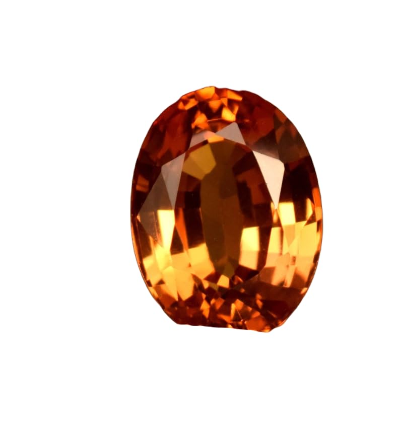 Saphir orange de forme ovale pour créer votre collier de mariage