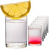 PLATINUX Juego de 6 vasos de chupito de 60 ml, transparentes, forma cilíndrica estable con fondo grueso de 6 cl, cristal transparente, apto para lavavajillas, fabricación de la UE