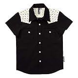 Born to Love Knuckleheads Rockabilly Pearl Snap Skull Baby Kids Shirts 8 yrs, Black and White