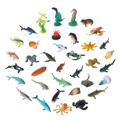 Image of Small Kids Sea & Wild Animal Toys Sets for Fun, Educational, Spark Imagination and Learning (Multi Choice Sets) (Ocean & SEA Animals) 37pcs