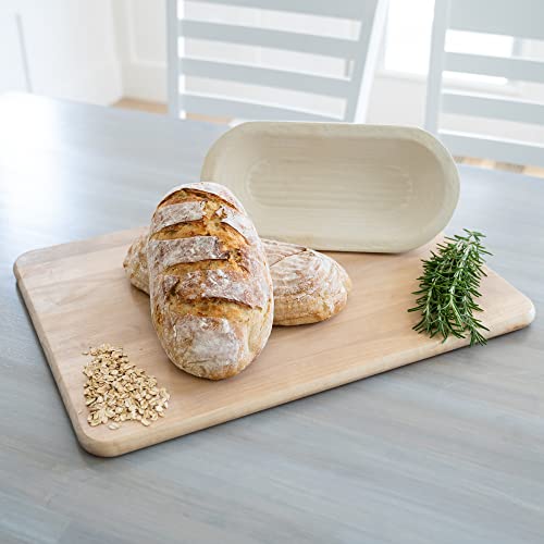 Bulka Oval Banneton Bread Proofing Basket Spruce Wood Pulp 750G Groove, Sourdough Bread Baking Supplies Brotform - Batard Dough Proving Bowl, Gifts For Bakers Making Artisan Loaves, Made In Germany. #TOP5