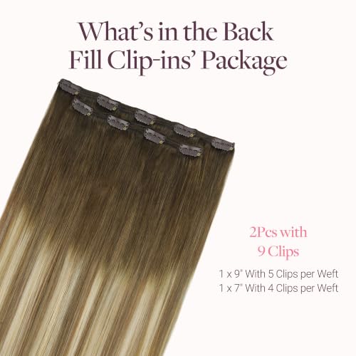 Image of GOO GOO Clip in Hair Extensions Real Human Hair Back Fill Extension 2Pcs