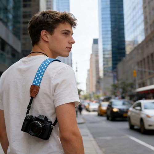 VANZACK Correa para Cámara Acolchada Azul de 73 Cm, Ajustable y Resistente a Golpes, Correa de Hombro Ergonómica para Fotógrafos, Adecuado para Viajes y Uso en Exteriores - imagen 6