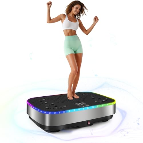 Vibration Plate,EvoSpark 2026 2D&3D Vibration Plate Exercise Machine with Dual Motors,Adjustable Speeds, High Weight Capacity Vibrating Plate for Lymphatic Drainage & Weight Loss