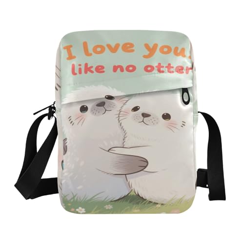 messenger bag for women mens crossbody Women's Purse Adjustable Strap for School School- I Love You Like No Otter