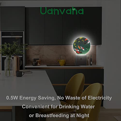 Image of Fancy Carps in Pond Night Lights Plug into Wall Golden Red Fishes Night Light Dusk to Dawn Sensor LED Lighting for Bedroom Bathroom Living Room, 0.5W Sleep Friendly