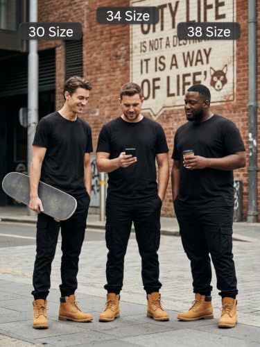 Image of Leriya Fashion Men's Cargo Pants | 6 Pocket Cotton Cargo Joggers for Men | Loose Fit Stylish Pant with Pockets | Casual Baggy Trousers & Streetwear Lower