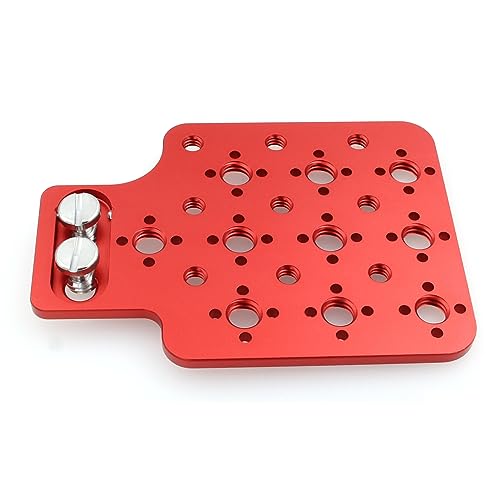 HangTon Universal Cheese Plate Camera Side Mounting 3/8" 1/4" Thread for Sony ARRI Alexa RED DSMC2 Komodo Teradek Vaxis Rig Wireless Receiver (Red) - Image 4