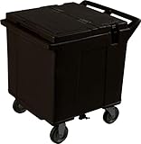 Carlisle FoodService Products Cateraide Tall Ice Caddy, Insulated Ice Carrier with 4 Swivel Casters for Catering, Bar, and Restaurants, Plastic, Holds 125 Pounds, Black