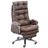 Ergonomischer Bürostuhl, Chefsessel mit Echtleder, verstellbarer...