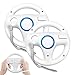 Produktbild Wii Lenkräder, GEEKLIN 2 Stück Weiß Mario Kart Racing für Wii Lenkräd Kunststoff Spiel Fernbedienung Spielzubehör (White)